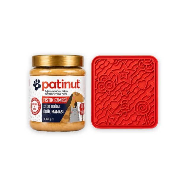 Turuncu O'yalama Matı (Lick Mat) + Patinut Doğal Fıstık Ezmeli Ödül Maması